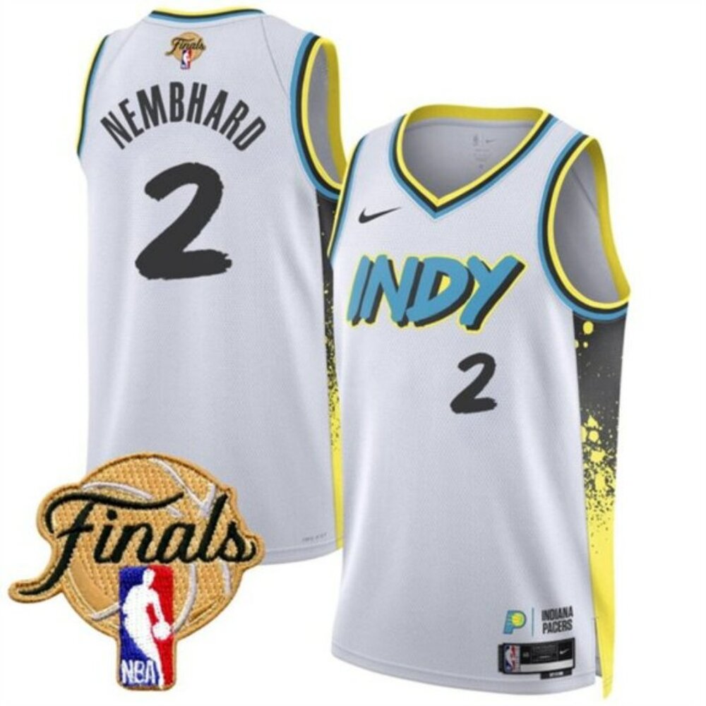 Mens Andrew Nembhard White 2025 Finals Jersey